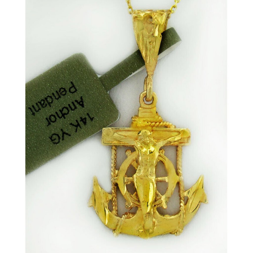 Anchor Charm Pendant 14k Yellow Gold